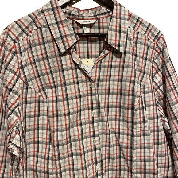 Women’s CJ Banks Fitted Plaid Button Up Shirt Plus Size 2X - Picture 2 of 7